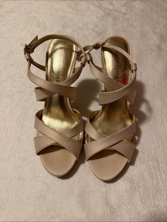 Audrey Brooke Shoes - Audrey Brooke Nude Strappy Heel Sandals Heels